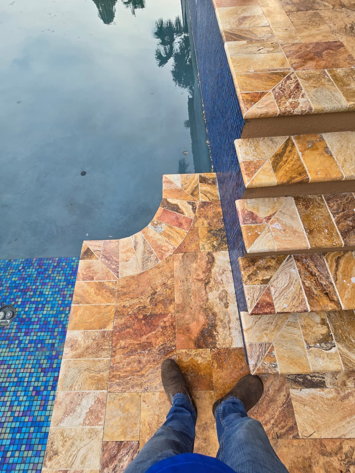 Travertine Steps & Coping — Brick & Pavers by American Apex Construction